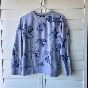 The North Face Gray Blue Camo Pullover Sweater